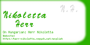 nikoletta herr business card